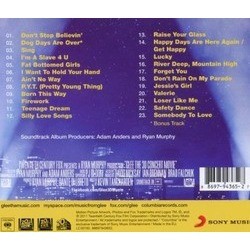 Glee: The 3D Concert Movie Soundtrack (Glee Cast) - CD Back cover