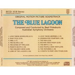 The Blue Lagoon Ścieżka dźwiękowa (Basil Poledouris) - Tylna strona okladki plyty CD