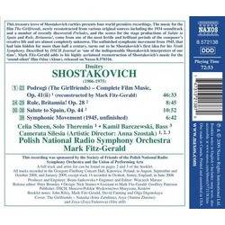 The Girlfriends サウンドトラック (Dmitri Shostakovich) - CD裏表紙