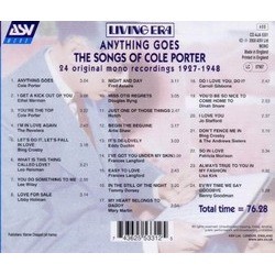 Anything Goes Ścieżka dźwiękowa (Various Artists, Cole Porter) - Tylna strona okladki plyty CD