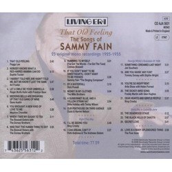 That Old Feeling Ścieżka dźwiękowa (Various Artists, Sammy Fain) - Tylna strona okladki plyty CD