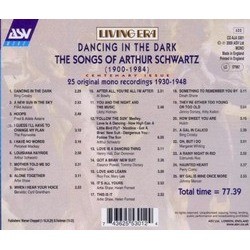 Dancing In The Dark Soundtrack (Various Artists, Arthur Schwartz) - CD Back cover