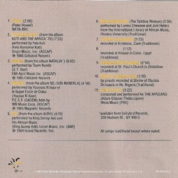 The Africans Ścieżka dźwiękowa (Various Artists) - Tylna strona okladki plyty CD
