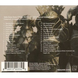 Selections from Final Fantasy XII Ścieżka dźwiękowa (Hitoshi Sakimoto) - Tylna strona okladki plyty CD