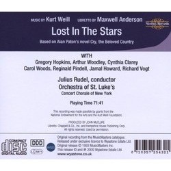 Lost In The Stars Colonna sonora (Maxwell Anderson, Kurt Weill) - Copertina posteriore CD