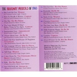 The Broadway Musicals of 1960 Soundtrack (Various Artists, Various Artists) - CD Achterzijde