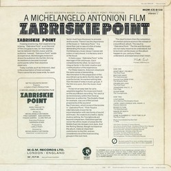 Zabriskie Point Ścieżka dźwiękowa (Various Artists) - Tylna strona okladki plyty CD