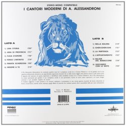 I Cantori Moderni Soundtrack (Alessandro Alessandroni) - CD Back cover