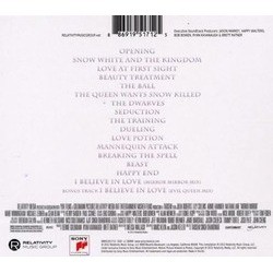 Mirror Mirror Soundtrack (Alan Menken) - CD Back cover
