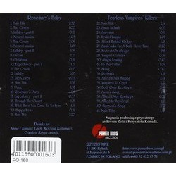 Rosemary's Baby / The Fearless Vampires Killers Ścieżka dźwiękowa (Krzysztof Komeda) - Tylna strona okladki plyty CD