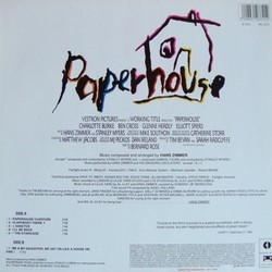 Paperhouse Ścieżka dźwiękowa (Stanley Myers, Hans Zimmer) - Tylna strona okladki plyty CD
