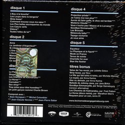 Le Cinma de Serge Gainsbourg Ścieżka dźwiękowa (Michel Colombier, Serge Gainsbourg, Alain Goraguer, Jean-Claude Vannier) - Tylna strona okladki plyty CD