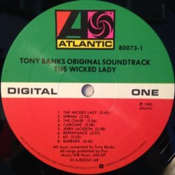 The Wicked Lady サウンドトラック (Tony Banks) - CDインレイ