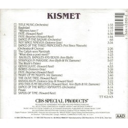 Kismet サウンドトラック (Original Cast, George Forrest, Robert Wright) - CD裏表紙