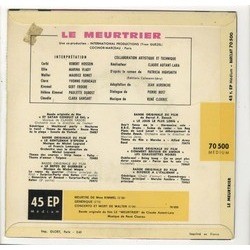 Le Meurtrier サウンドトラック (Ren Clorec) - CD裏表紙