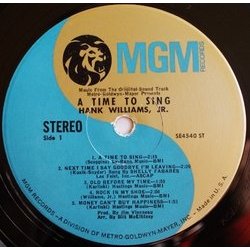A Time to Sing サウンドトラック (Hank Williams Jr.) - CDインレイ