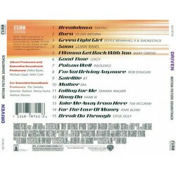 Driven Soundtrack (Various Artists) - CD Back cover