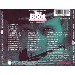 Das Boot Ścieżka dźwiękowa (Klaus Doldinger) - Tylna strona okladki plyty CD