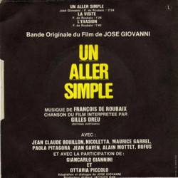 Un Aller Simple Soundtrack (Franois de Roubaix) - CD Back cover