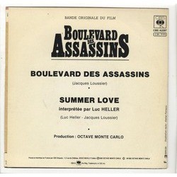 Boulevard des assassins Soundtrack (Jacques Loussier) - CD Back cover