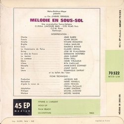 Mlodie en sous-sol Trilha sonora (Michel Magne) - CD capa traseira