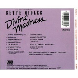 Divine Madness Ścieżka dźwiękowa (Bette Midler) - Tylna strona okladki plyty CD