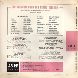 Du Mouron pour les Petits Oiseaux Soundtrack (Georges Garvarentz) - CD Achterzijde