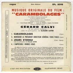 Carambolages Soundtrack (Grard Calvi) - CD Back cover