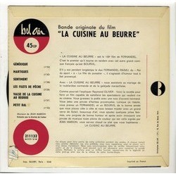 La Cuisine au beurre サウンドトラック (Jean Marion) - CD裏表紙