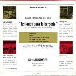 Les Loups dans la bergerie Ścieżka dźwiękowa (Serge Gainsbourg, Alain Goraguer) - Tylna strona okladki plyty CD