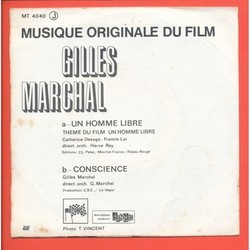 Un Homme libre Soundtrack (Francis Lai) - CD Back cover