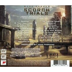 Maze Runner: The Scorch Trials Trilha sonora (John Paesano) - CD capa traseira