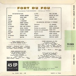 Fort du fou Soundtrack (André Hossein) - CD Back cover