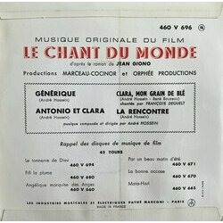 Le Chant du Monde Ścieżka dźwiękowa (Andr Hossein) - Tylna strona okladki plyty CD