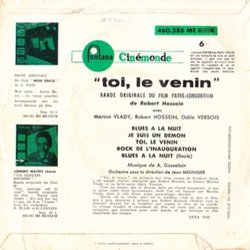 Toi le Venin Colonna sonora (Andr Hossein as Andr Gosselain) - Copertina posteriore CD