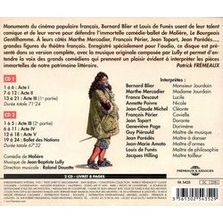 Le Bourgeois Gentilhomme - Molire Ścieżka dźwiękowa (Jean-Baptiste Lully) - Tylna strona okladki plyty CD