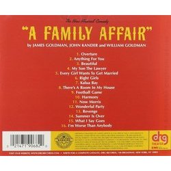 A Family Affair Ścieżka dźwiękowa (James Goldman, William Goldman, John Kander) - Tylna strona okladki plyty CD