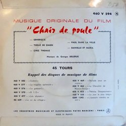 Chair de poule サウンドトラック (Georges Delerue) - CD裏表紙
