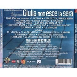 Giulia non Esce la Sera Soundtrack (Baustelle ,  Baustelle) - CD Back cover