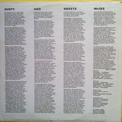 Dusty and Sweets McGee Soundtrack (Various Artists) - CD Back cover