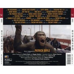Rise of the Planet of the Apes Ścieżka dźwiękowa (Patrick Doyle) - Tylna strona okladki plyty CD