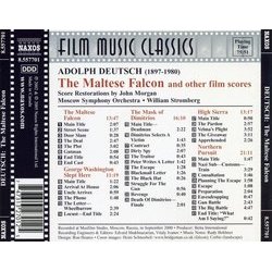 The Maltese Falcon and Other Classic Film Scores by Adolph Deutsch Ścieżka dźwiękowa (Adolph Deutsch) - Tylna strona okladki plyty CD