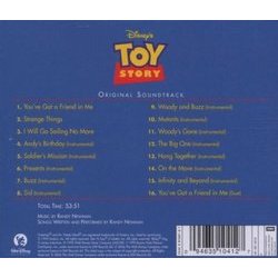 Toy Story Ścieżka dźwiękowa (Randy Newman) - Tylna strona okladki plyty CD