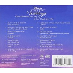 Disney's Fairy Tale Weddings Ścieżka dźwiękowa (Various Artists) - Tylna strona okladki plyty CD