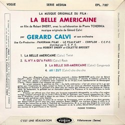 La Belle Amricaine Ścieżka dźwiękowa (Grard Calvi) - Tylna strona okladki plyty CD