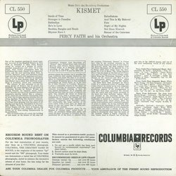 Kismet サウンドトラック (Percy Faith, Andr Previn, Conrad Salinger, George Wright) - CD裏表紙