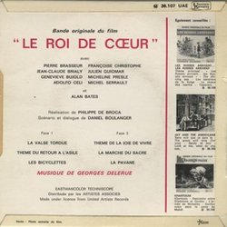 Le Roi De Coeur Ścieżka dźwiękowa (Georges Delerue) - Tylna strona okladki plyty CD