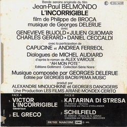 L'Incorrigible Soundtrack (Georges Delerue) - CD Achterzijde