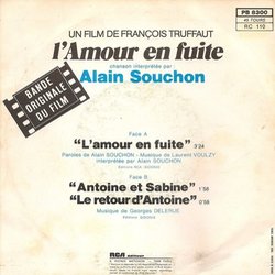 L'Amour en fuite Soundtrack (Georges Delerue) - CD Back cover