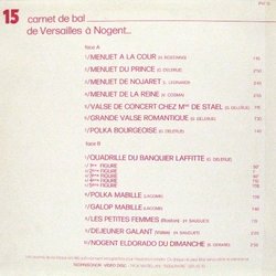 Patchwork 15 - Carnet de Bal サウンドトラック (Various Artists) - CD裏表紙